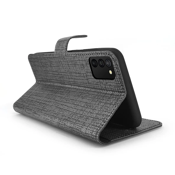 Samsung Galaxy A03s Kılıf FitCase Fabric Kapaklı Cüzdanlı - 7