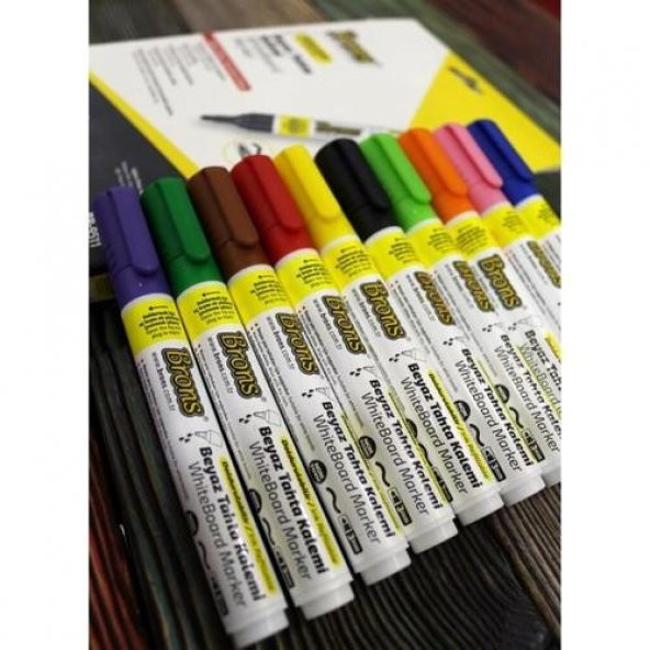 Brons BR-9511 Doldurulabilir Beyaz Tahta Kalemi 10lu Set - 2