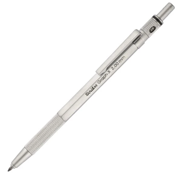 Scrikss Graph-X Metal Versatil Kalem 2.0 Mm Saten Gri