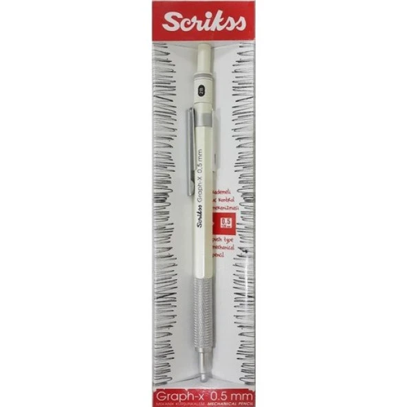 Scrikss Graph-X Metal Versatil Kalem 0.5 Mm Beyaz - Resim 2