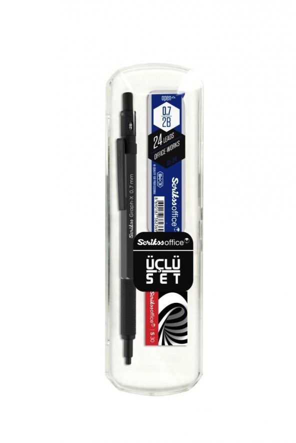 Scrikss Graph-X Metal Versatil Kalem 0.7 Mm Antrasit 3lü Set