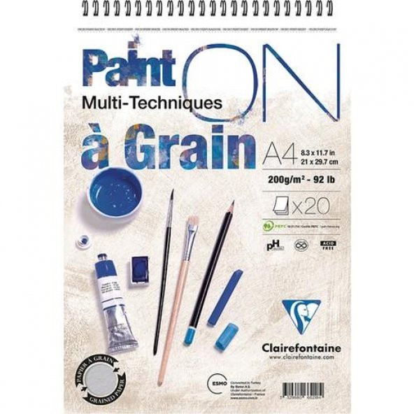 Clairefontaine Paint-On A Grain A-4 Cm Çizim Blok 160 Gr Resim Pd966418