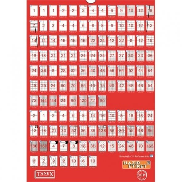 Tanex TW-2096 43,2x8,5 mm Laser Etiket 100 Ad. - 2