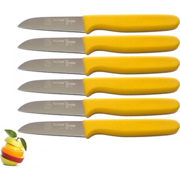 Sürmene Sürbisa 061007 Meyve Bıçağı 6 Lı Set Sarı