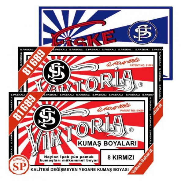 Viktoria Kumaş Boyası Kırmızı 2Pk+Fiske Sabitleme 1Pk - 2