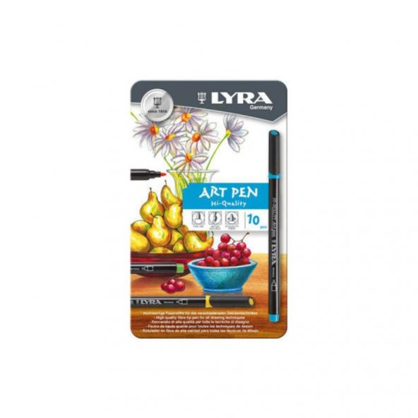 Lyra Hi-Quality Art Pen 10 Renk Metal Kutu L6751100 - 1