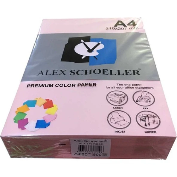 Alex Schoeller 540 A4 Fotokopi Kağıdı 500 lü Açık Pembe (Gül)