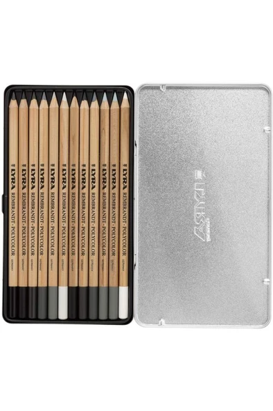 Lyra Rembrandt Polycolor Gri Tonlar Kuru Boya 12 Renk - Resim 2