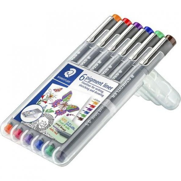 Staedtler 6 Pigment Liner Karışık Renk 0.5mm 6lı Set - 2