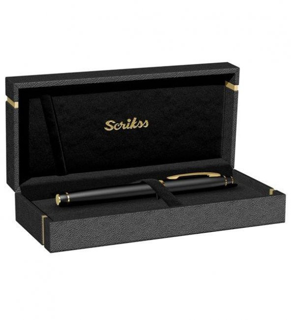 Scrikss 35 Dolma Kalem MAT SİYAH ALTIN - Resim 3