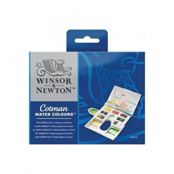 Winsor & Newton Cotman Compact Set Yarım Tablet Sulu Boya Seti 14lü 0390083