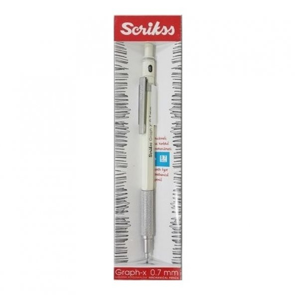 Scrikss Graph-X Metal Versatil Kalem 0.7 Mm Beyaz - 2