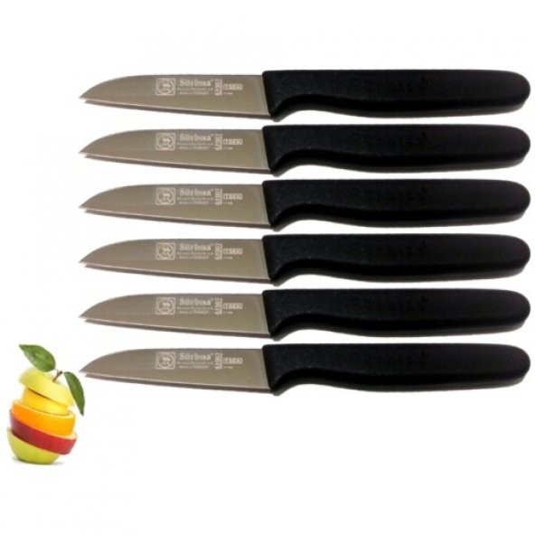 Sürmene Sürbisa 061007 Meyve Bıçağı 6 Lı Set Siyah