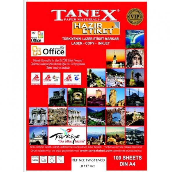 Tanex Tw-2041 Cd Etiketi 100 Sayfa 200 Etiket