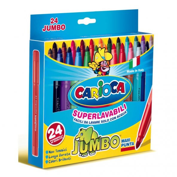 Carioca Jumbo Yıkanabilir Keçeli Boya Kalemi 24Lü 40570