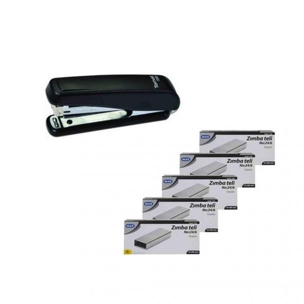 Temat Zımba Makinesi 24/6 Siyah 7000 + 5 Adet Tel