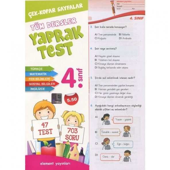 4. Sınıf Tüm Dersler Yaprak Test-Kolektif