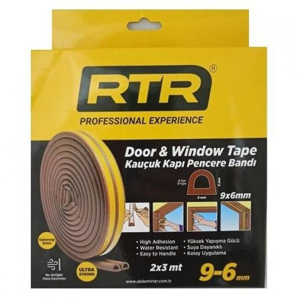 Rtr Kauçuk Kapı Pencere Bandı Kahverengi 2 x 3 m ürün görseli 1