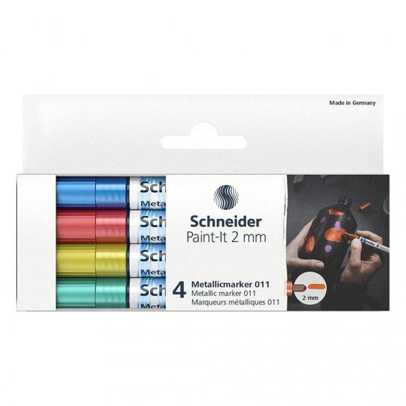 Schneider Metalik Marker 2 mm 4lü Set 011 ürün görseli 1