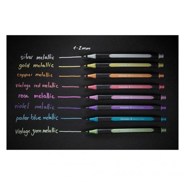 Schneider Metalik Marker 1-2 mm 8li Set 020 - Resim 3