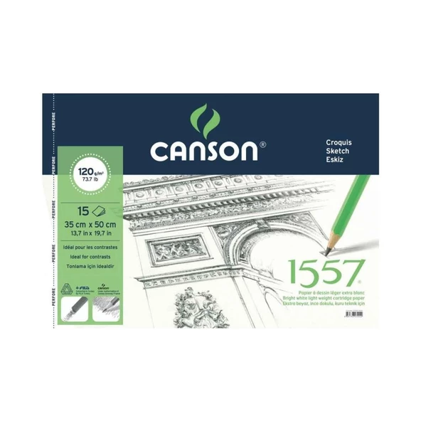 Canson 1557 35X50 Resim ve Çizim Blok 120 Gr. 15 Yaprak