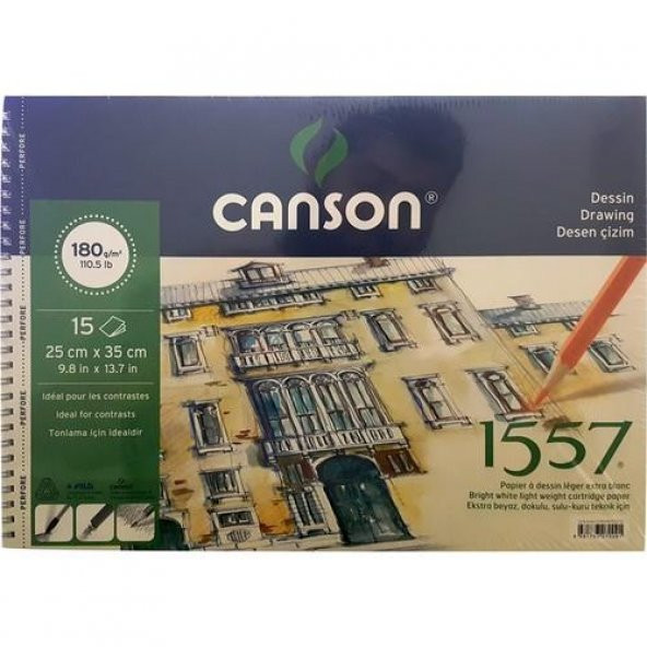 Canson 25x35 1557 Resim ve Çizim Blok 180 Gr. 15 Yp.