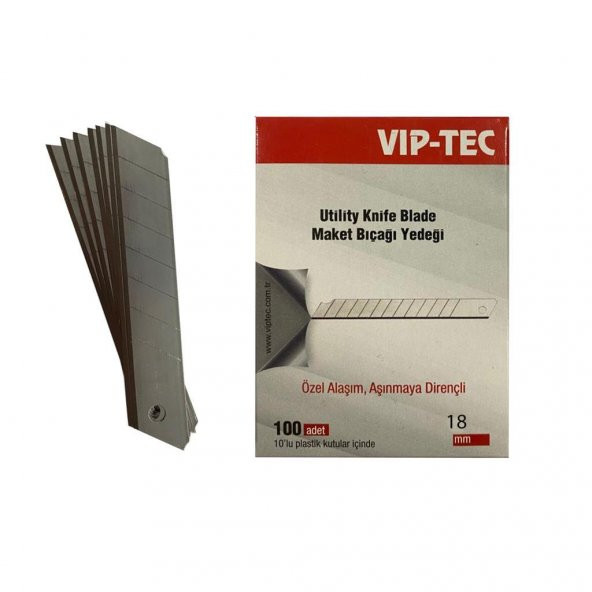 Vıp-Tec Maket Bıçağı ( Falçata ) Yedeği 18 Mm ( Büyük ) VT875000 10LU