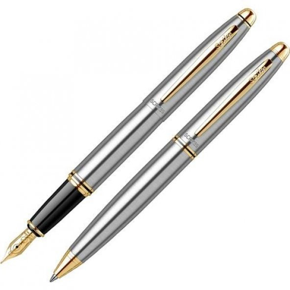 Scrikss Dolmakalem+Tükenmez 88 Gold Krom Set