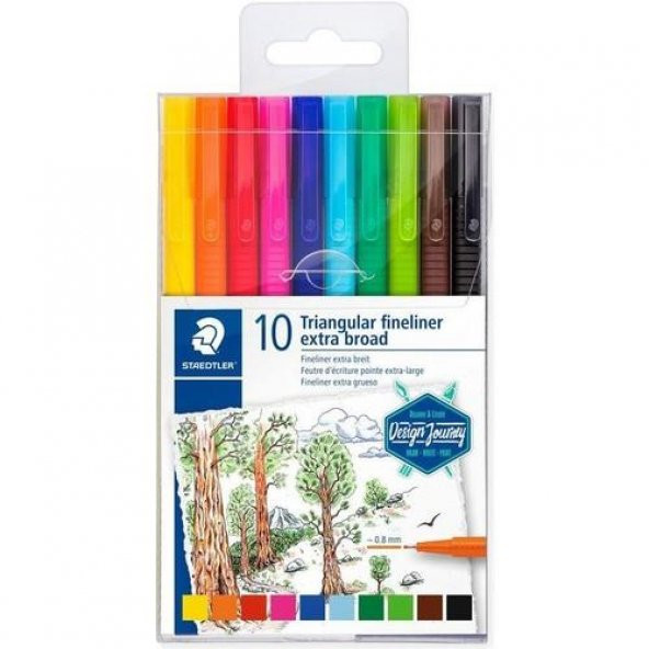 Staedtler Triplus Broadliner Kalem 0.8mm 10 Renk Set