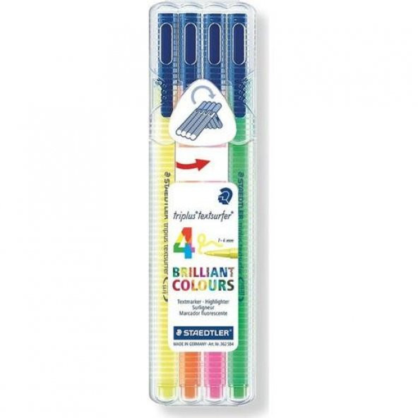 Staedtler Triplus Textsurfer Üçgen Fosforlu Kalem 4 Renk 362 Sb4