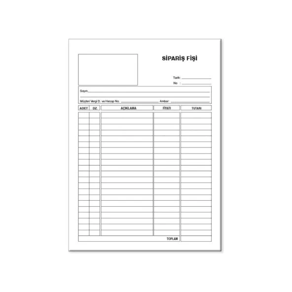 Folix Sipariş Fişi 14 x 20 cm 2-50 2 Nüsha Otokopili 50 Yaprak 12'li - Resim 2