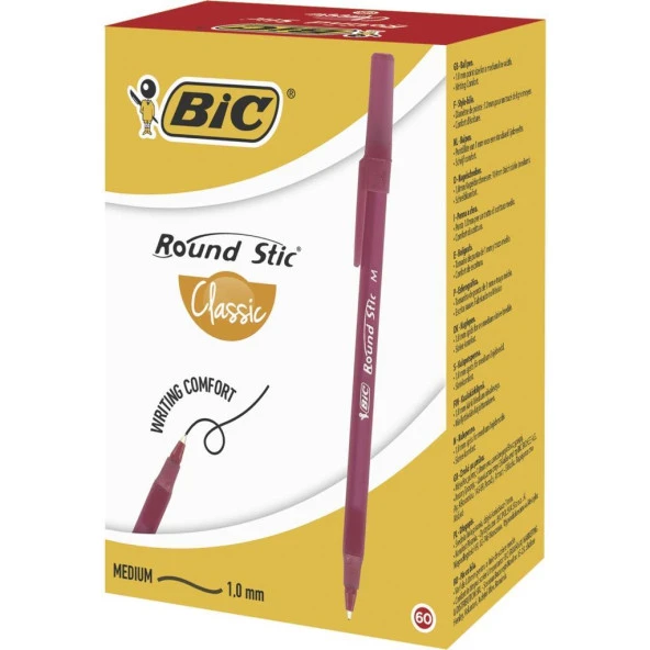 Bic Round Stic Tükenmez Kalem Kırmızı 60'Lı Kutu