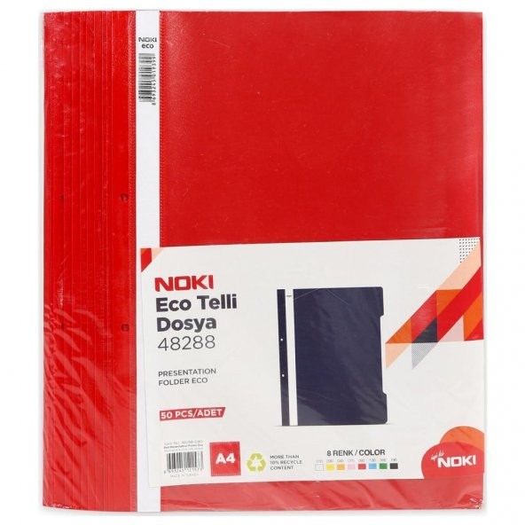 Noki Eco Telli Dosya 4828-080 50Li Kırmızı