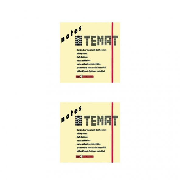 Temat 75 X 75 Mm Pastel Sarı Postit - Yapışkanlı Kağıt 2Lİ