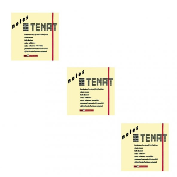 Temat 75 X 75 Mm Pastel Sarı Postit - Yapışkanlı Kağıt 3LÜ