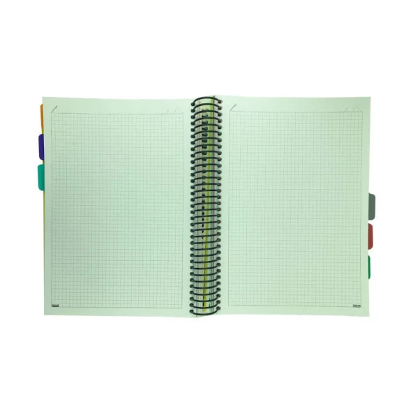 Tokaç 5 + 2 Spiralli PP Kapak A4 Ayraçlı Defter 7 Bölmeli 210 Yaprak 70 Gram - 2