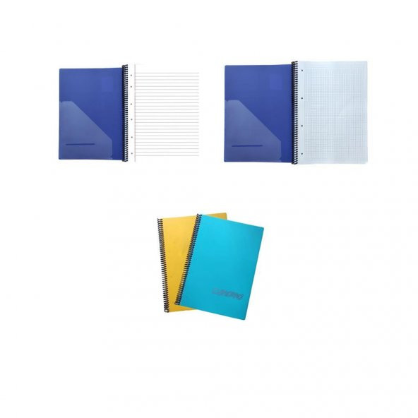 Gıpta Chromo 80 Yp. A4 Spiralli Pp. Kapak Defter 1 Çizgili + 1 Kareli