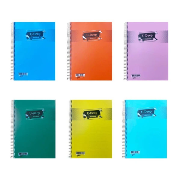 Umut U-DEEP A4 Spiralli Defter Pp. Kapak 120 Yp. Kareli 6'LI