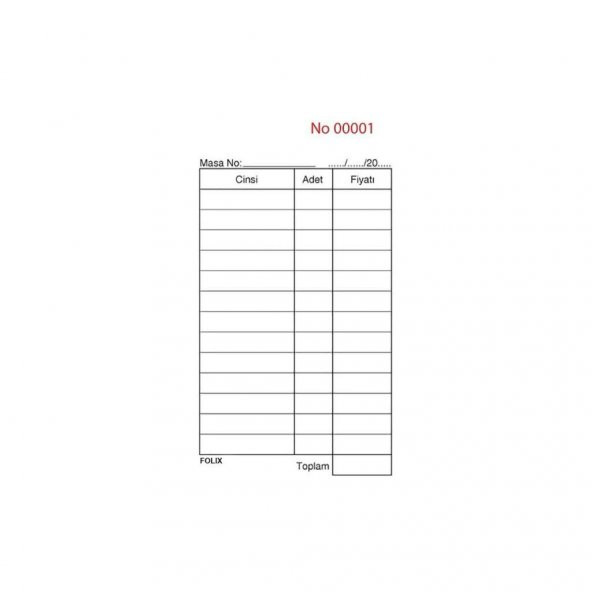 Folix Adisyon Fişi 2 Nüsha Otokopili 50 Yaprak 6LI - Resim 2
