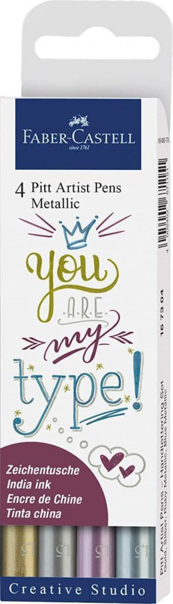 Faber-Castell Pitt Artist Pen Kaligrafi Seti Metalik 4lü ürün görseli 1
