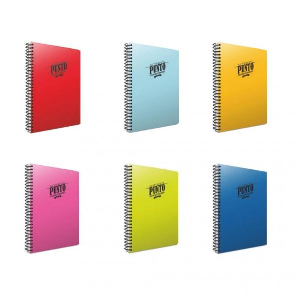 Gıpta Punto 100 Yp. A4 Spiralli Pp. Kapak Defter Seti Kareli 6lı