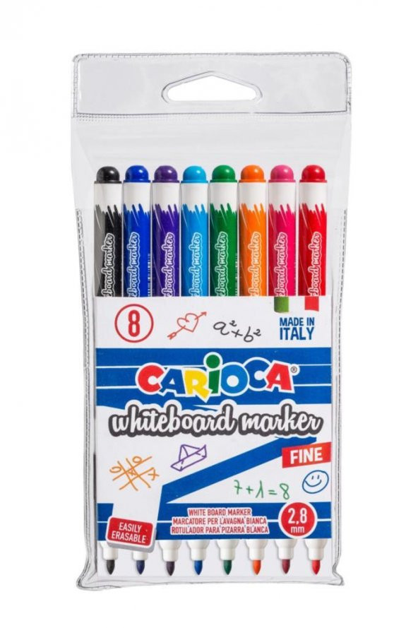 Carioca Beyaz Tahta Kalemi 8 Renk 8li Pvc 2.8 mm KOD: 42920