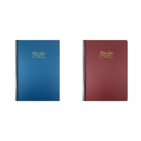 Gıpta Metal Notes A4 Spiralli Defter PP Kapak 80 Yaprak Kareli 2Lİ
