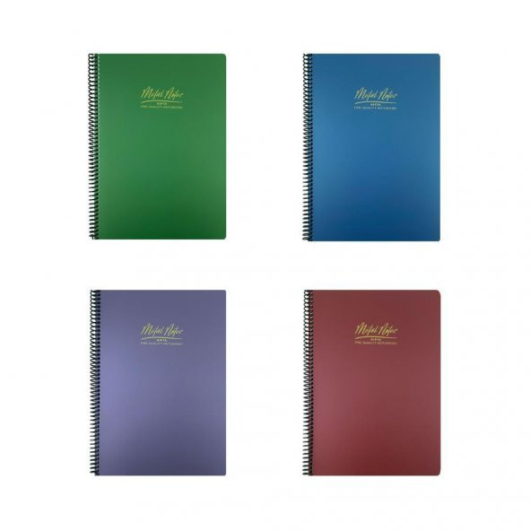 Gıpta Metal Notes A4 Spiralli Defter PP Kapak 100 Yaprak Kareli 4LÜ