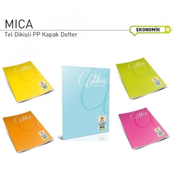 Gıpta Mica Tel Dikişli Plastik Kapak Defter A5 60 Yaprak Kareli