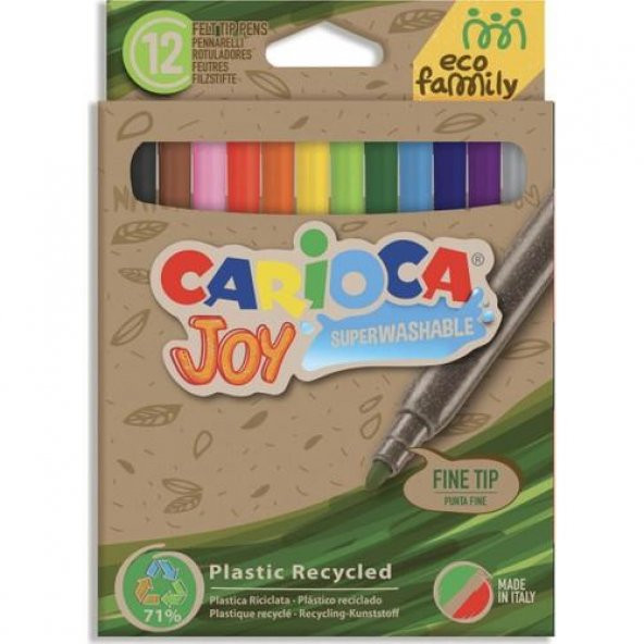 Carioca Eco Famıly Joy Süper Yıkanabilir Keçeli Boya Kalemi 12li