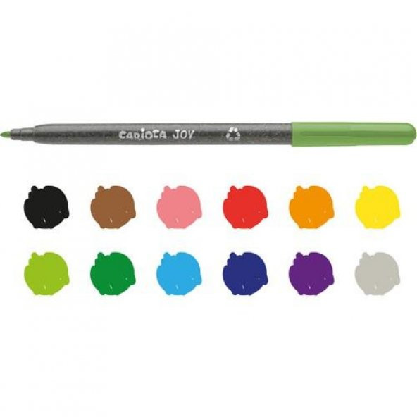 Carioca Eco Famıly Joy Süper Yıkanabilir Keçeli Boya Kalemi 12li - 2
