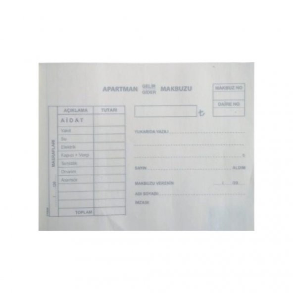 Folix Apartman Makbuzu14 x 20 cm 2-50 2 Nüsha Otokopili 50 Yaprak 3LÜ - Resim 2