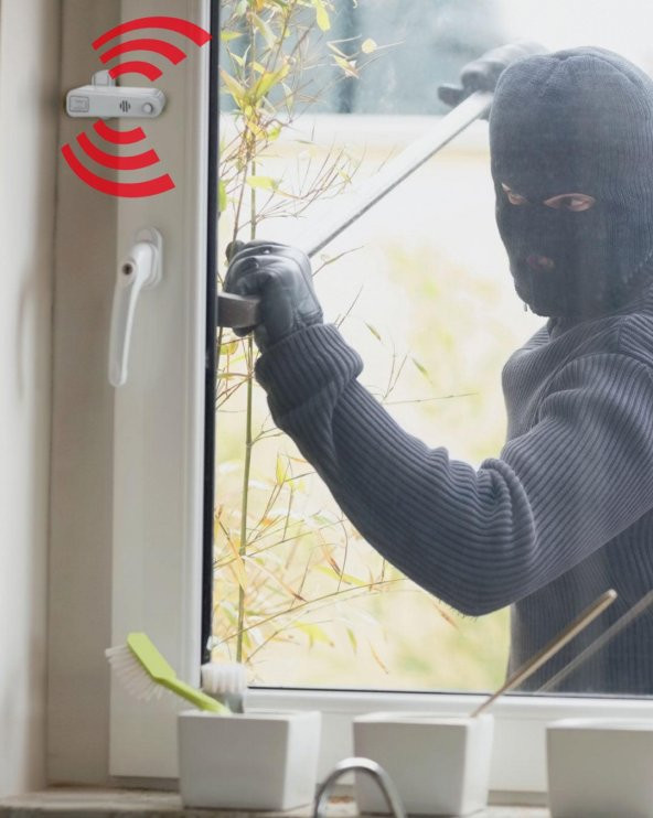 Alarmlı Pvc Kapı Pencere Çocuk Emniyet Güvenlik Kilidi Antrasit - 6