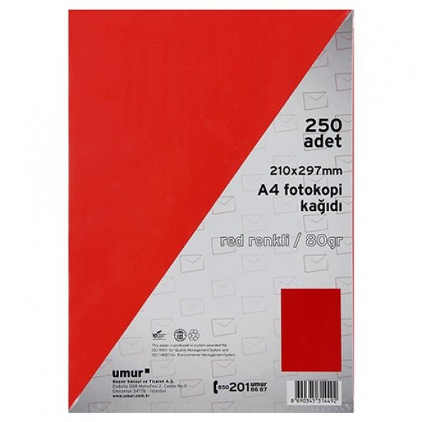 Umur 250li Fotokopi Kağıdı A4 80Gr Renkli Krem - Resim 2